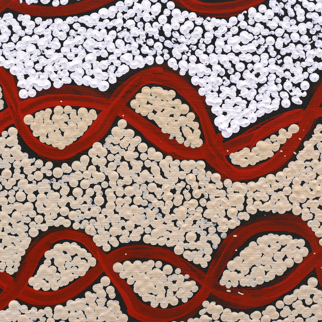 Aboriginal Artwork by Susie Nangala Watson, Mina Mina Dreaming, 30x30cm