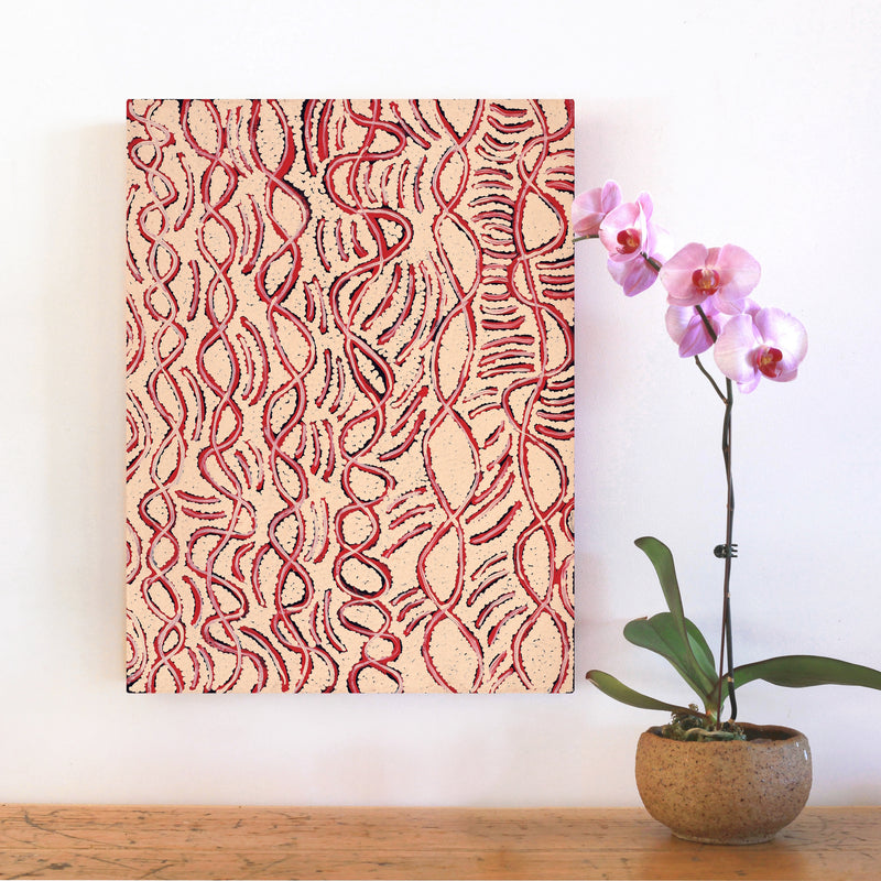 Aboriginal Artwork by Susie Nangala Watson, Mina Mina Dreaming, 61x46cm