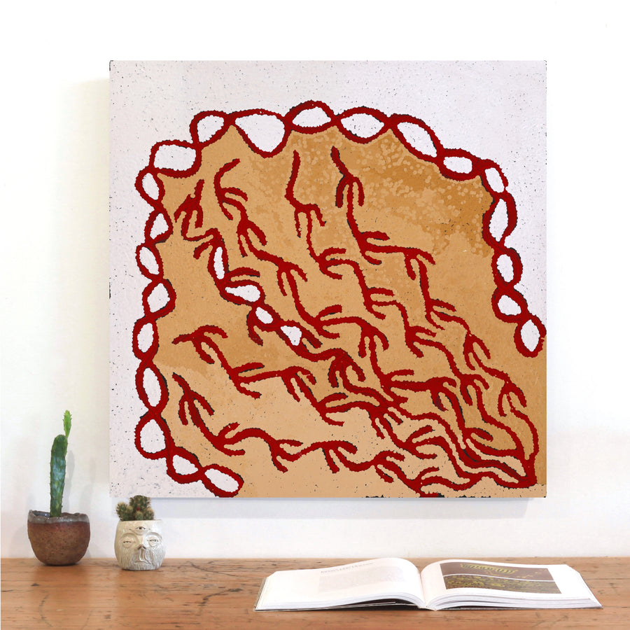 Aboriginal Artwork by Susie Nangala Watson, Mina Mina Dreaming, 61x61cm