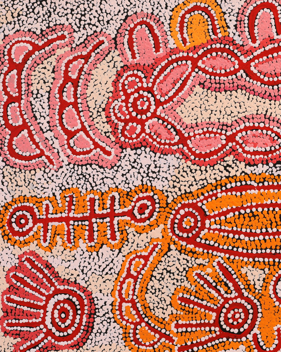 Aboriginal Artwork by Susie Nangala Watson, Mina Mina Dreaming, 76x46cm