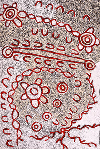 Aboriginal Artwork by Susie Nangala Watson, Mina Mina Dreaming, 91x61cm