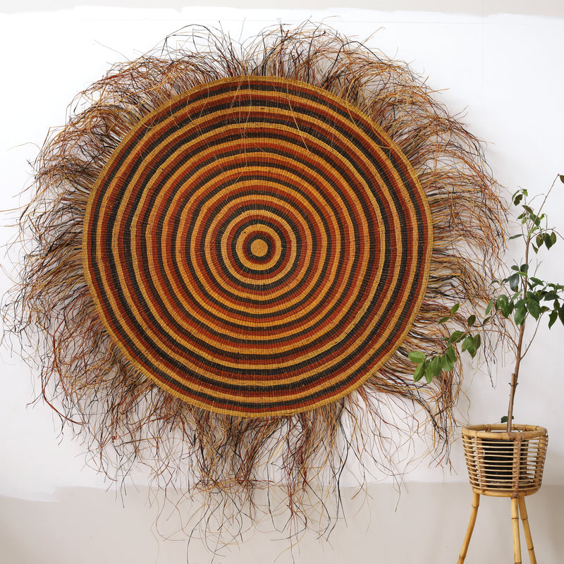 Aboriginal Artwork by Sylvia Marrgawaidj, Woven Mat, 210cm