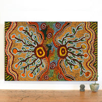 Aboriginal Artwork by Tjinkuma Wells, Bush Food and Medicine, 80x51cm