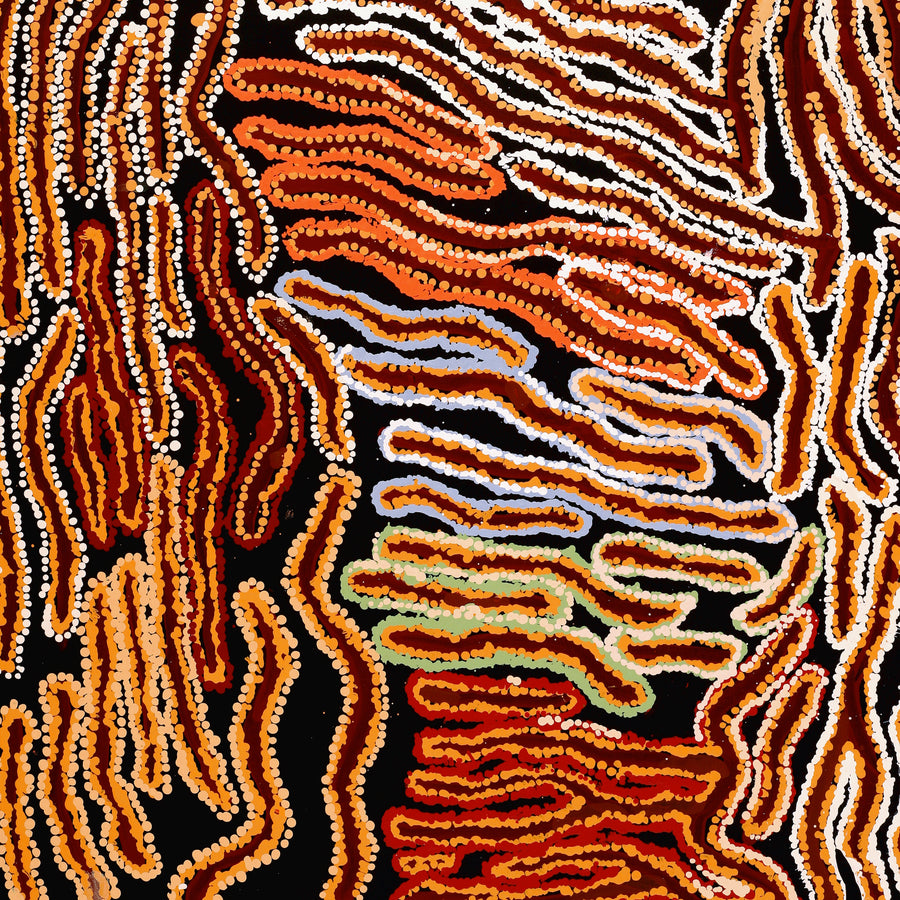Aboriginal Artwork by Tjinkuma Wells, Piltati Tjukurpa, 92x66cm