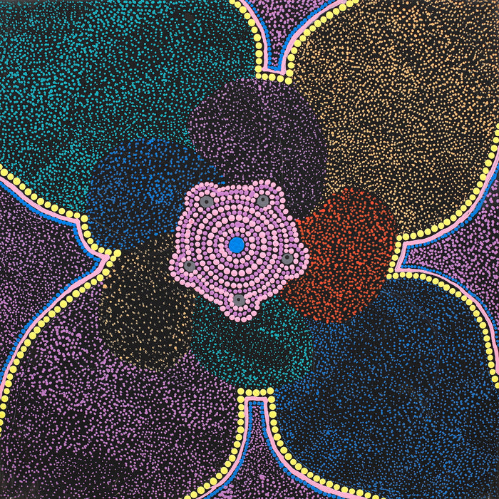 Aboriginal Art by Tamika Nangala Cook, Ngurlu Jukurrpa (Native Seed Dreaming), 40x40cm - ART ARK®