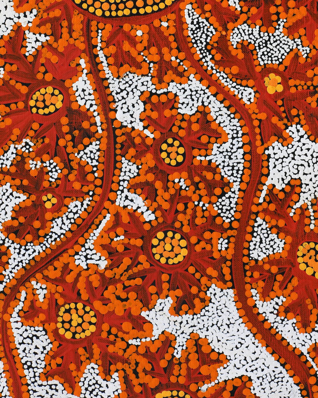 Aboriginal Artwork by Tanya Nungarrayi Collins, Watiya-warnu Jukurrpa (Seed Dreaming), 107x30cm