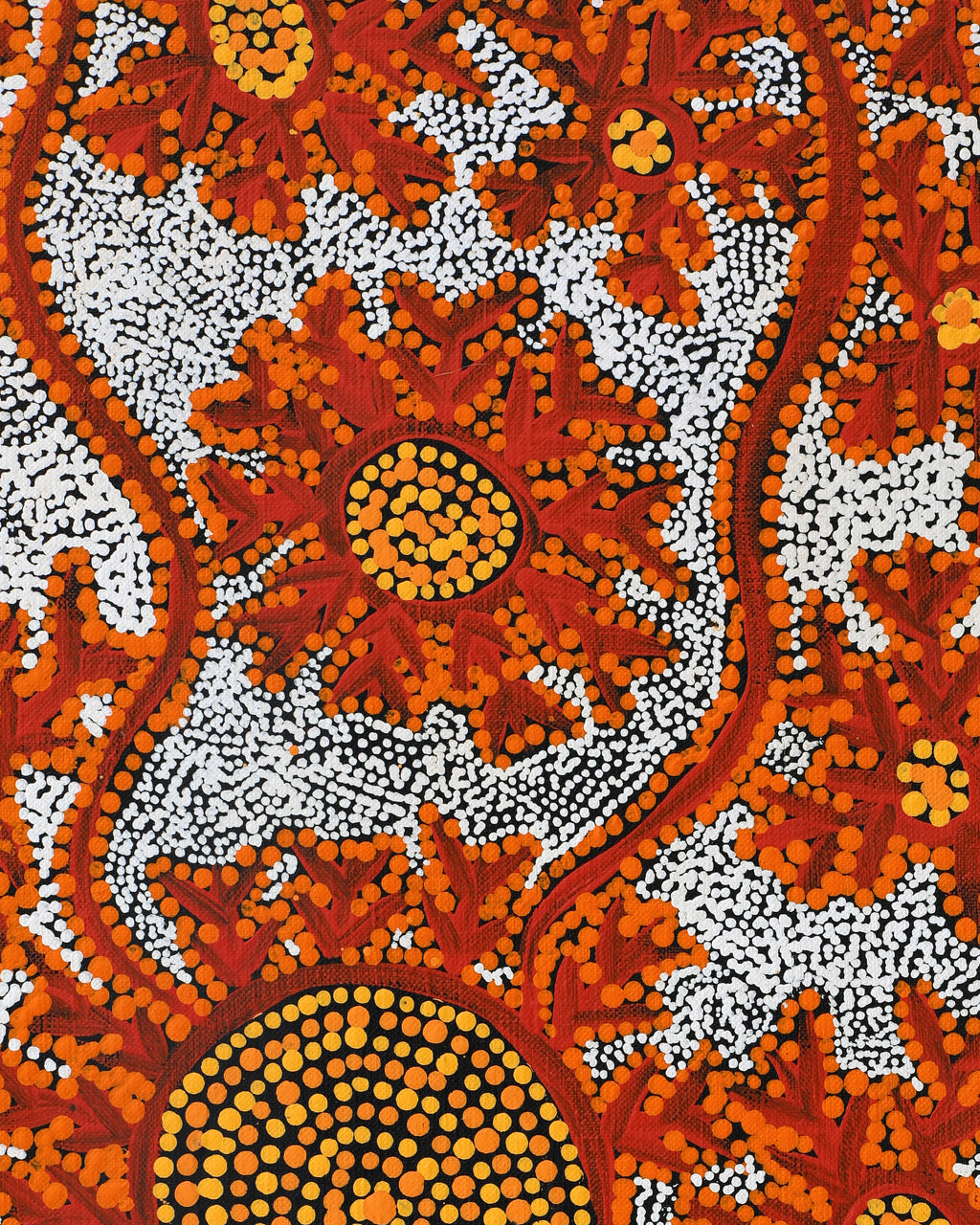 Aboriginal Artwork by Tanya Nungarrayi Collins, Watiya-warnu Jukurrpa (Seed Dreaming), 107x30cm