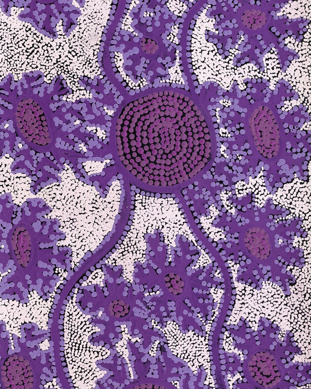 Aboriginal Artwork by Tanya Nungarrayi Collins, Watiya-warnu Jukurrpa (Seed Dreaming), 107x30cm