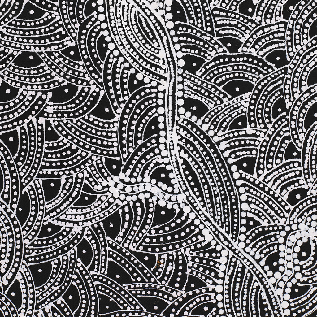 Aboriginal Artwork by Tanya Nungarrayi Collins, Watiya-warnu Jukurrpa (Seed Dreaming), 107x46cm