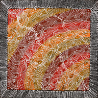 Aboriginal Artwork by Tanya Nungarrayi Collins, Watiya-warnu Jukurrpa (Seed Dreaming), 30x30cm