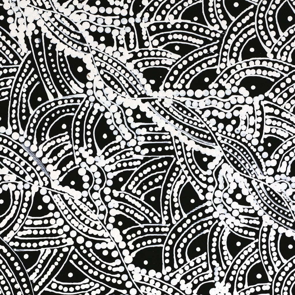 Aboriginal Artwork by Tanya Nungarrayi Collins, Watiya-warnu Jukurrpa (Seed Dreaming), 30x30cm