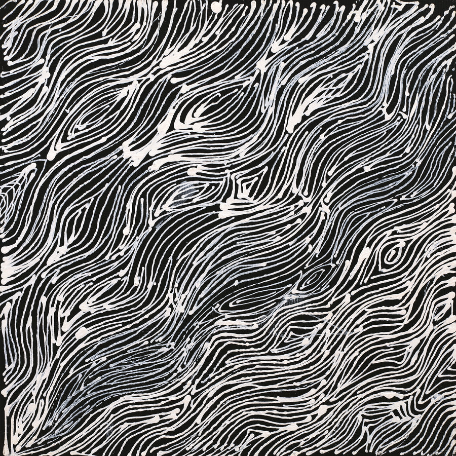 Aboriginal Artwork by Tanya Nungarrayi Collins, Watiya-warnu Jukurrpa (Seed Dreaming), 30x30cm