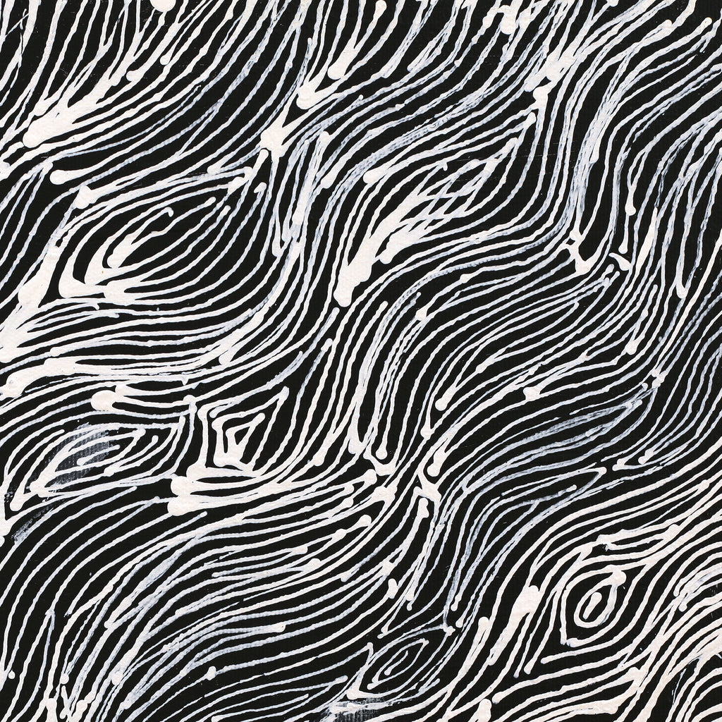 Aboriginal Artwork by Tanya Nungarrayi Collins, Watiya-warnu Jukurrpa (Seed Dreaming), 30x30cm