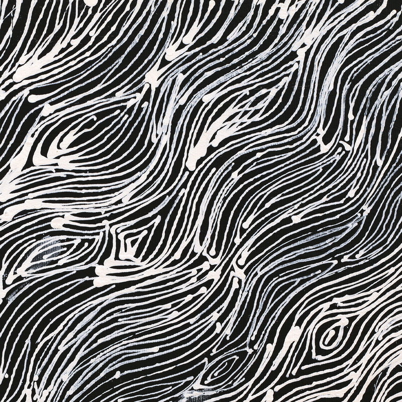 Aboriginal Artwork by Tanya Nungarrayi Collins, Watiya-warnu Jukurrpa (Seed Dreaming), 30x30cm