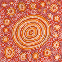 Aboriginal Artwork by Tanya Nungarrayi Collins, Watiya-warnu Jukurrpa (Seed Dreaming), 46x46cm