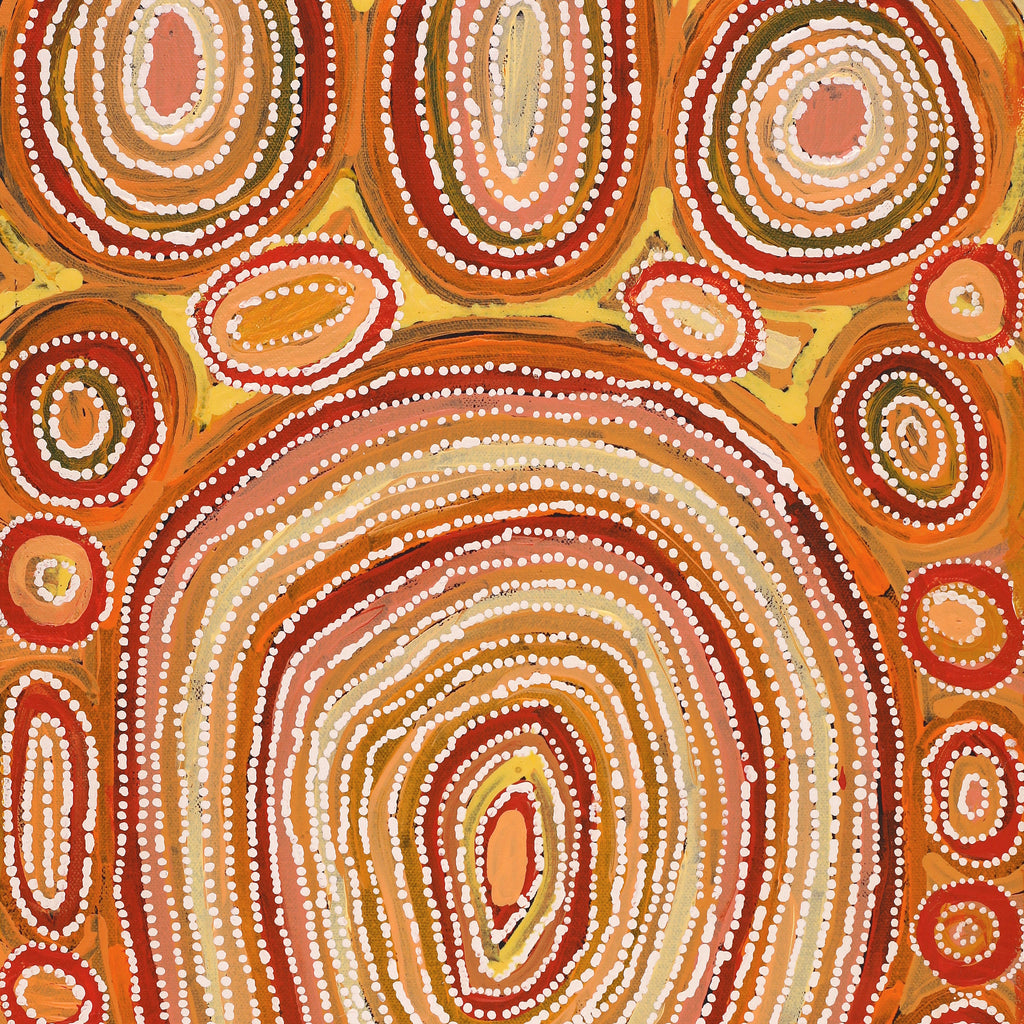 Aboriginal Artwork by Tanya Nungarrayi Collins, Watiya-warnu Jukurrpa (Seed Dreaming), 61x30cm