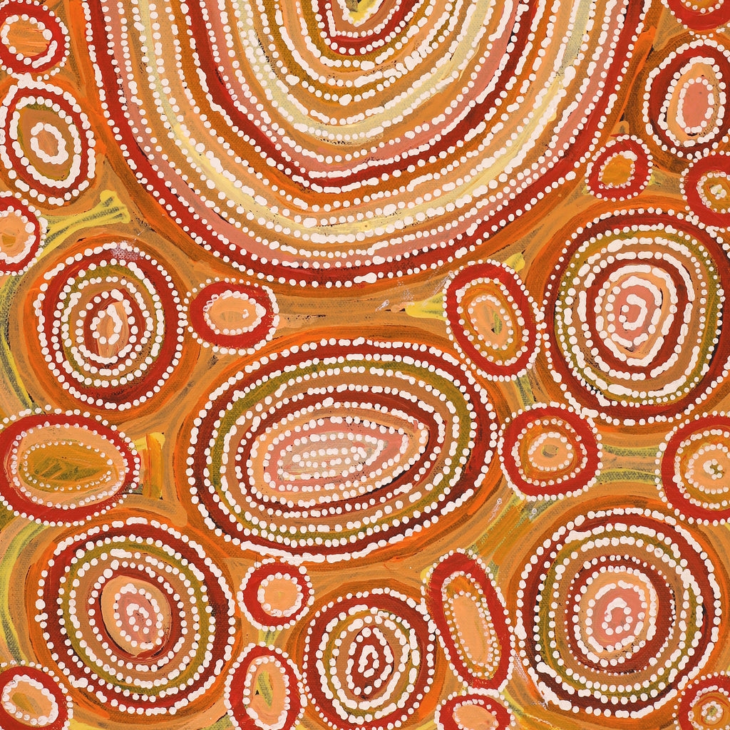 Aboriginal Artwork by Tanya Nungarrayi Collins, Watiya-warnu Jukurrpa (Seed Dreaming), 61x30cm
