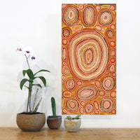 Aboriginal Artwork by Tanya Nungarrayi Collins, Watiya-warnu Jukurrpa (Seed Dreaming), 61x30cm