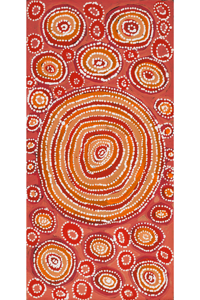 Aboriginal Artwork by Tanya Nungarrayi Collins, Watiya-warnu Jukurrpa (Seed Dreaming), 61x30cm