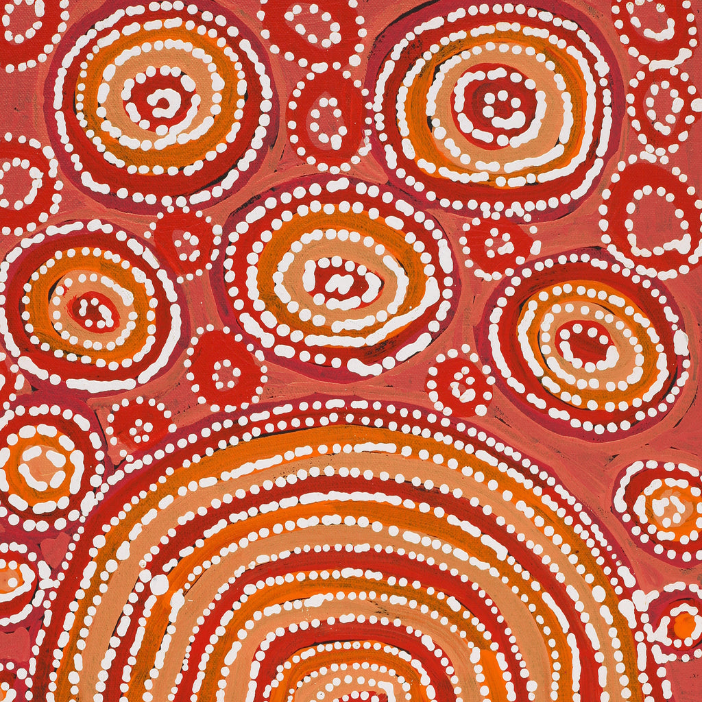 Aboriginal Artwork by Tanya Nungarrayi Collins, Watiya-warnu Jukurrpa (Seed Dreaming), 61x30cm