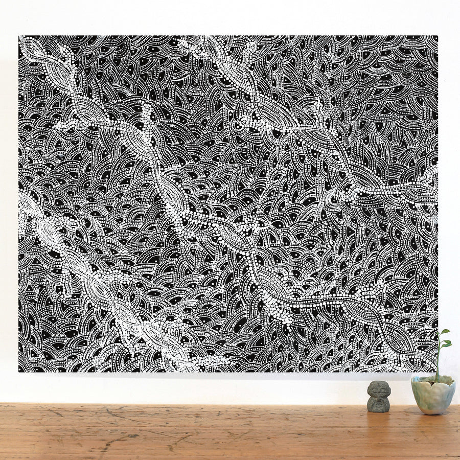 Aboriginal Artwork by Tanya Nungarrayi Collins, Watiya-warnu Jukurrpa (Seed Dreaming), 76x61cm