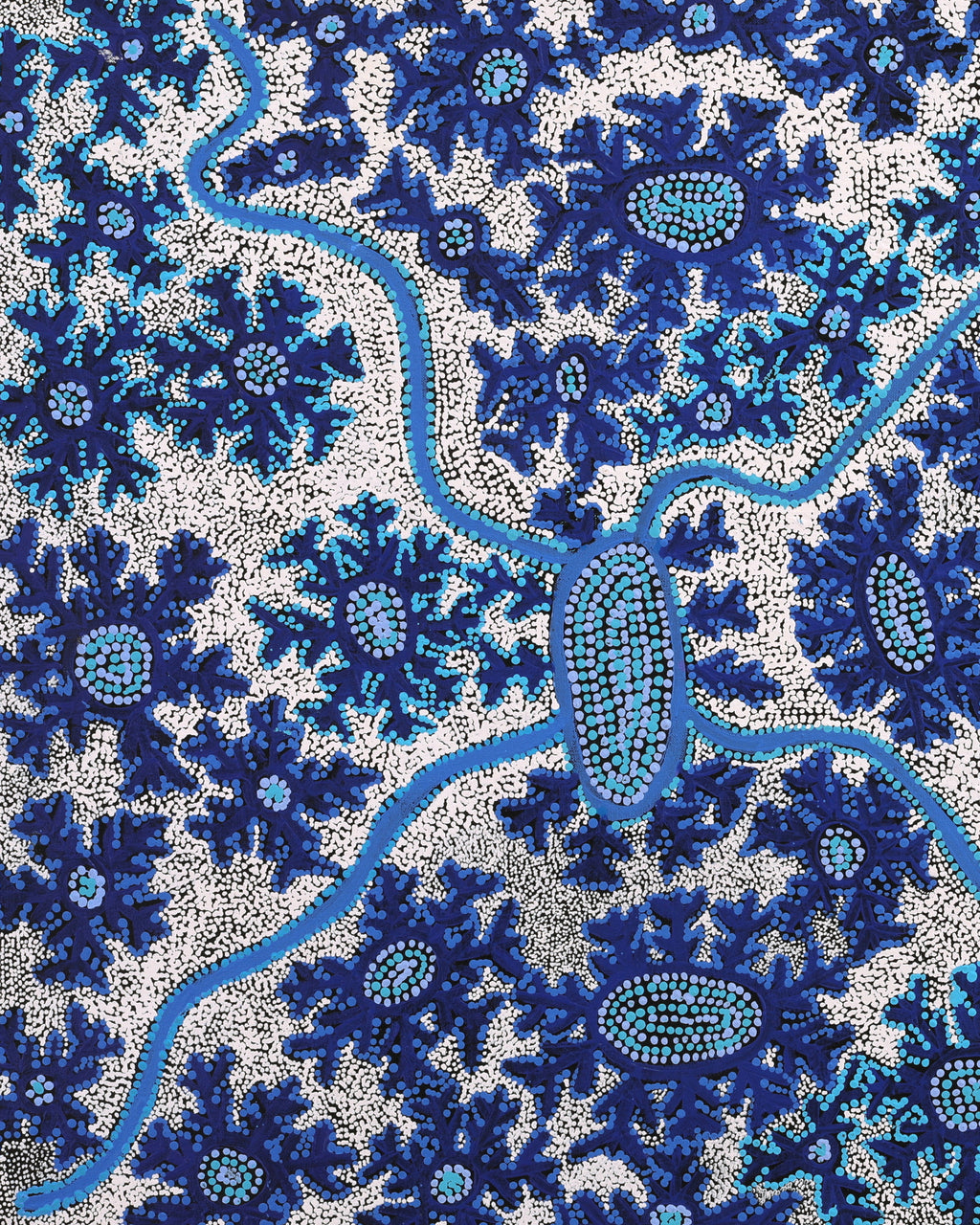 Aboriginal Artwork by Tanya Nungarrayi Collins, Watiya-warnu Jukurrpa (Seed Dreaming), 91x61cm