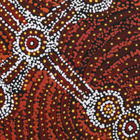 Aboriginal Artwork by Teranie Nangala Williams, Wanakiji Jukurrpa (Bush Tomato Dreaming), 40x40cm