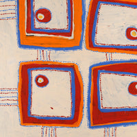 Aboriginal Artwork by Tasha Nampijinpa Collins, Ngapa Jukurrpa (Water Dreaming) - Puyurru, 107x107cm