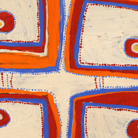 Aboriginal Artwork by Tasha Nampijinpa Collins, Ngapa Jukurrpa (Water Dreaming) - Puyurru, 107x107cm