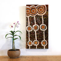 Aboriginal Artwork by Tasha Nampijinpa Collins, Ngapa Jukurrpa (Water Dreaming) - Puyurru, 61x30cm