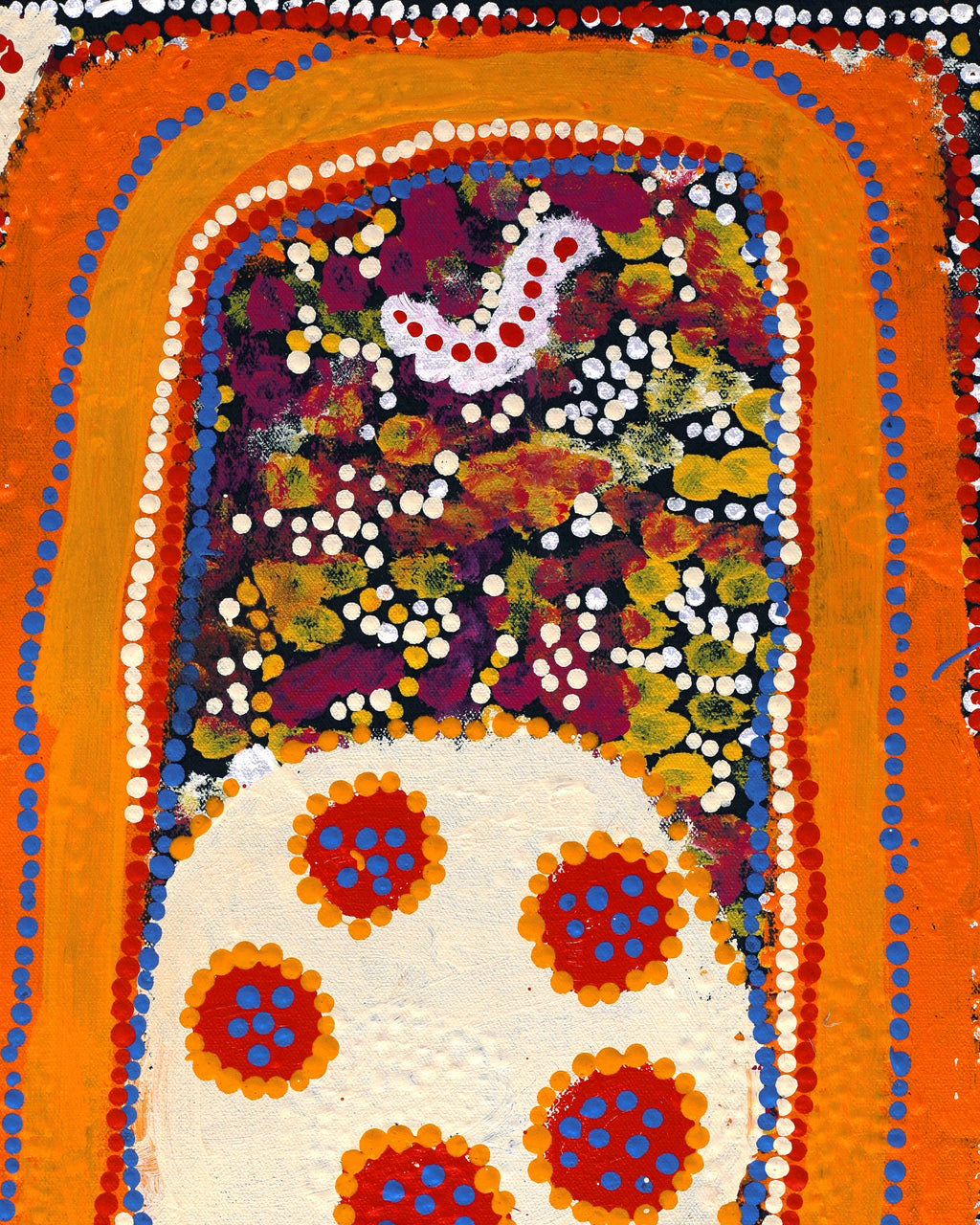Aboriginal Artwork by Tasha Nampijinpa Collins, Ngapa Jukurrpa (Water Dreaming) - Puyurru, 61x30cm