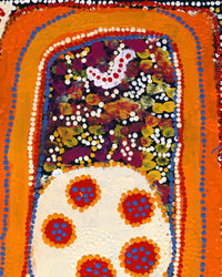Aboriginal Artwork by Tasha Nampijinpa Collins, Ngapa Jukurrpa (Water Dreaming) - Puyurru, 61x30cm