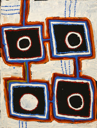 Aboriginal Artwork by Tasha Nampijinpa Collins, Ngapa Jukurrpa (Water Dreaming) - Puyurru, 61x46cm