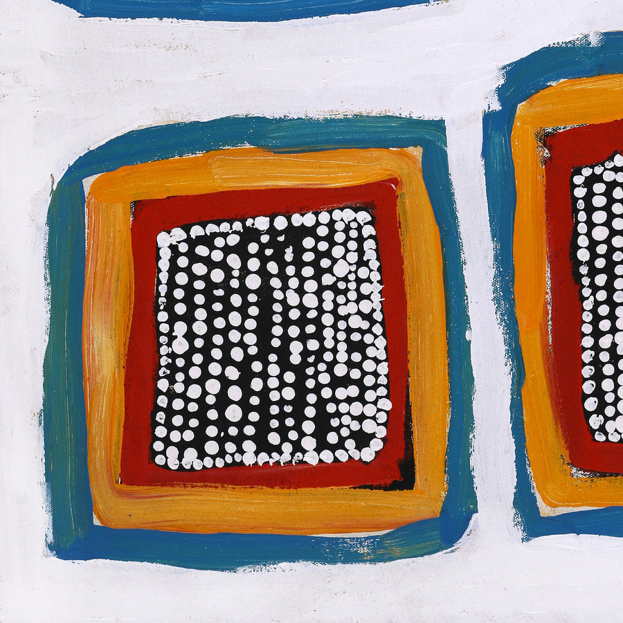 Aboriginal Artwork by Tasha Nampijinpa Collins, Ngapa Jukurrpa (Water Dreaming) - Puyurru, 61x46cm
