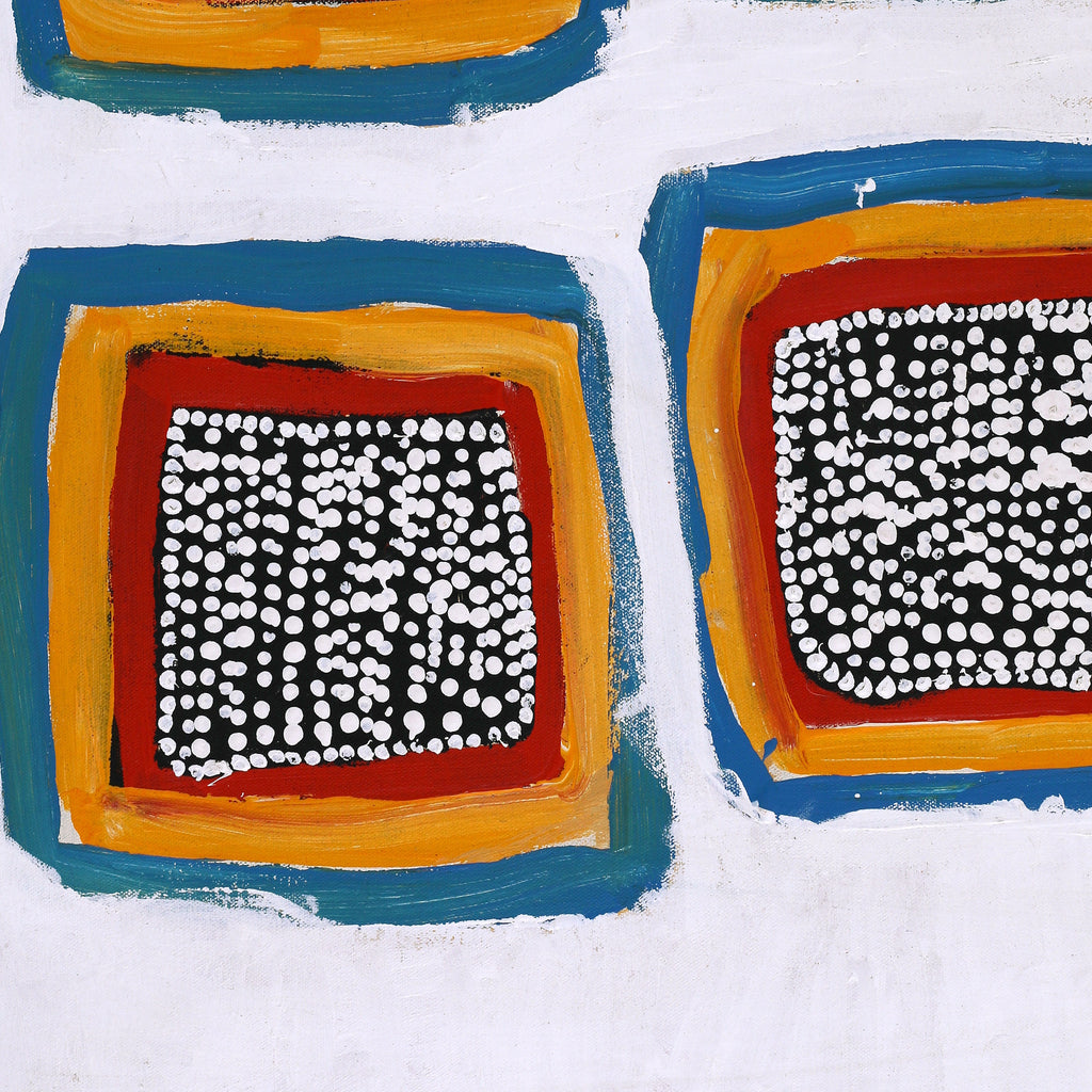 Aboriginal Artwork by Tasha Nampijinpa Collins, Ngapa Jukurrpa (Water Dreaming) - Puyurru, 61x46cm