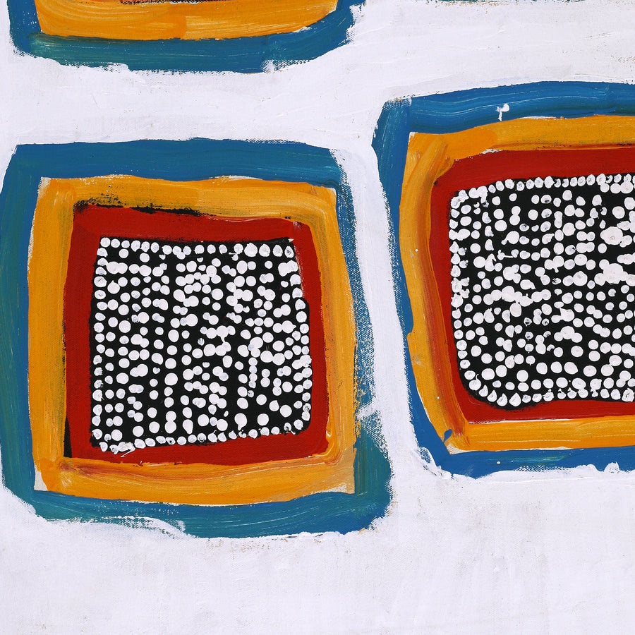 Aboriginal Artwork by Tasha Nampijinpa Collins, Ngapa Jukurrpa (Water Dreaming) - Puyurru, 61x46cm