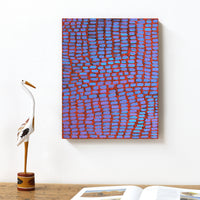 Aboriginal Artwork by Teranie Nangala Williams, Wanakiji Jukurrpa (Bush Tomato Dreaming), 50x40cm