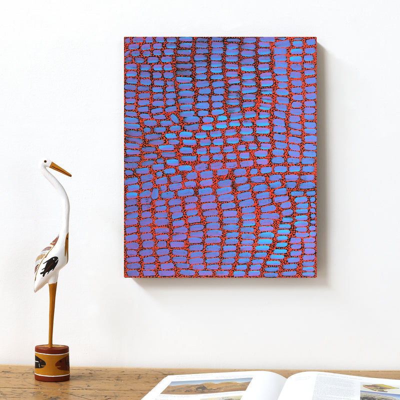 Aboriginal Artwork by Teranie Nangala Williams, Wanakiji Jukurrpa (Bush Tomato Dreaming), 50x40cm