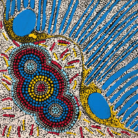 Aboriginal Artwork by Teranie Nangala Williams, Wanakiji Jukurrpa (Bush Tomato Dreaming), 30x30cm