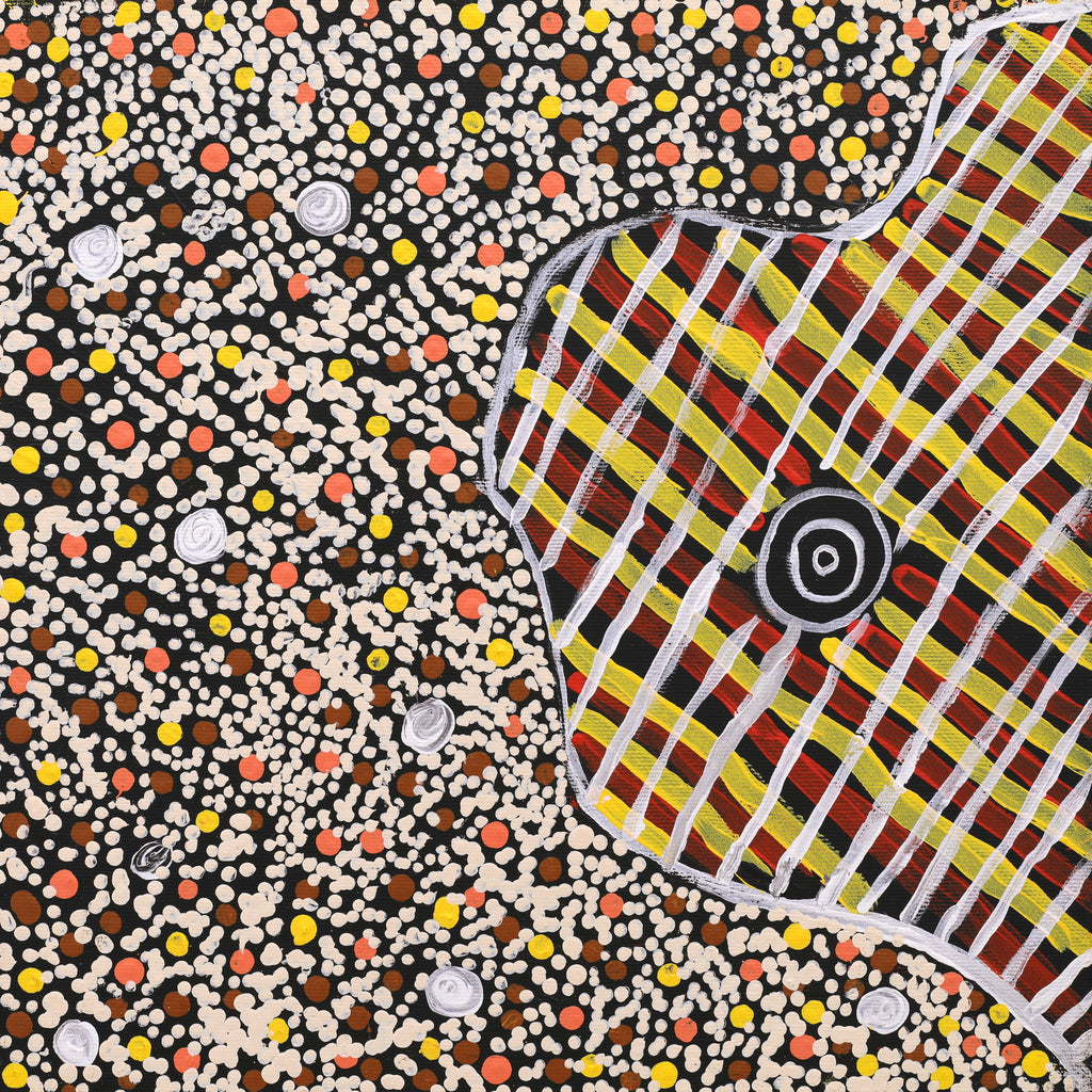 Aboriginal Artwork by Teranie Nangala Williams, Wanakiji Jukurrpa (Bush Tomato Dreaming), 30x30cm