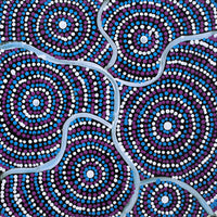 Aboriginal Artwork by Teranie Nangala Williams, Wanakiji Jukurrpa (Bush Tomato Dreaming), 30x30cm