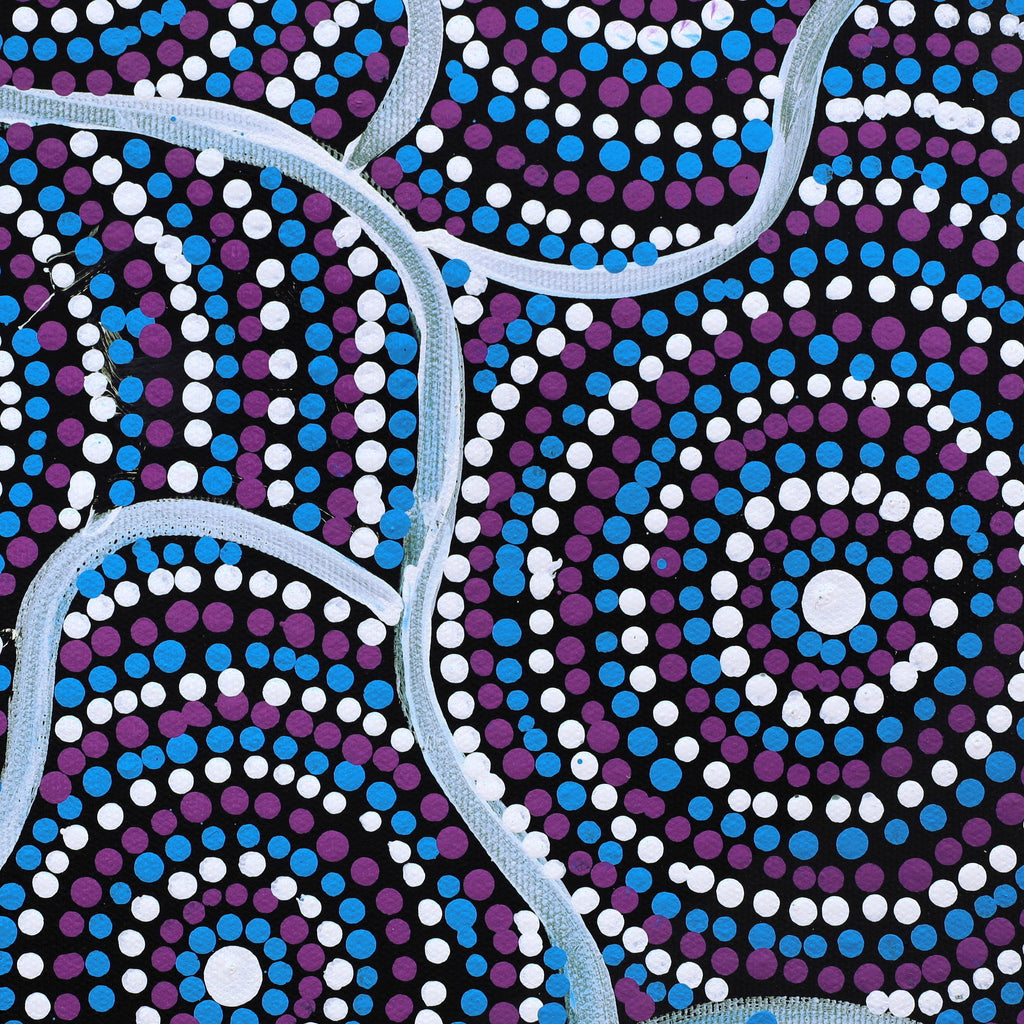 Aboriginal Artwork by Teranie Nangala Williams, Wanakiji Jukurrpa (Bush Tomato Dreaming), 30x30cm