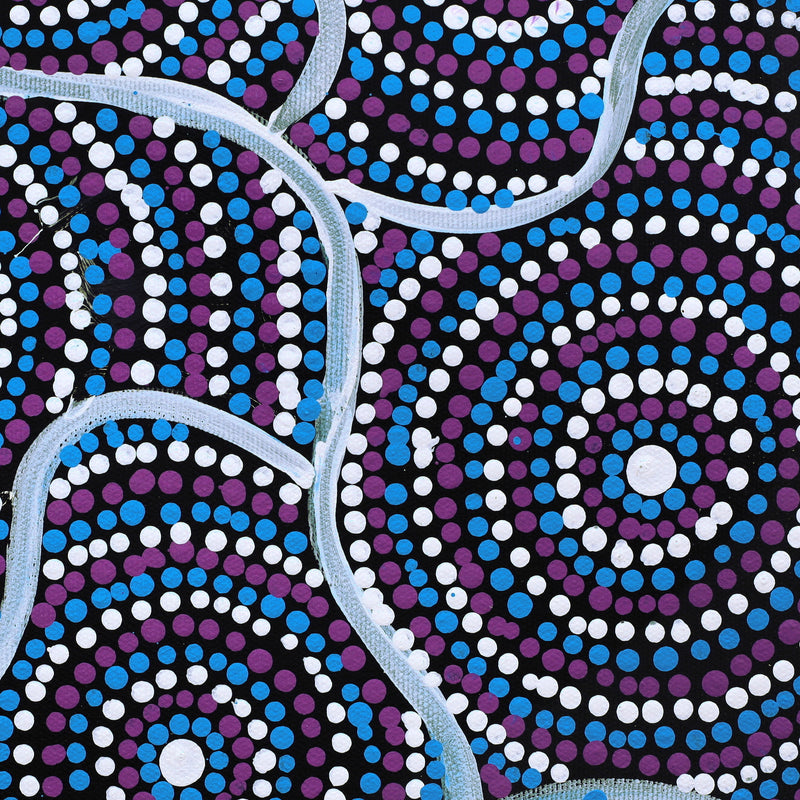 Aboriginal Artwork by Teranie Nangala Williams, Wanakiji Jukurrpa (Bush Tomato Dreaming), 30x30cm