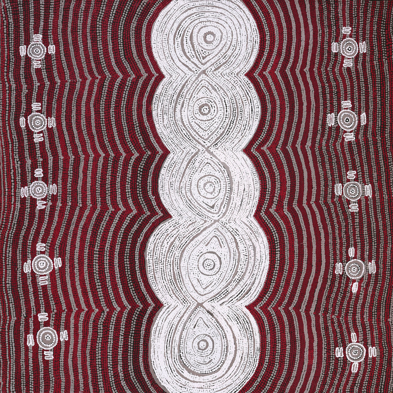 Aboriginal Art by Tess Napaljarri Ross, Warlukurlangu Jukurrpa (Fire country Dreaming), 122x122cm - ART ARK®