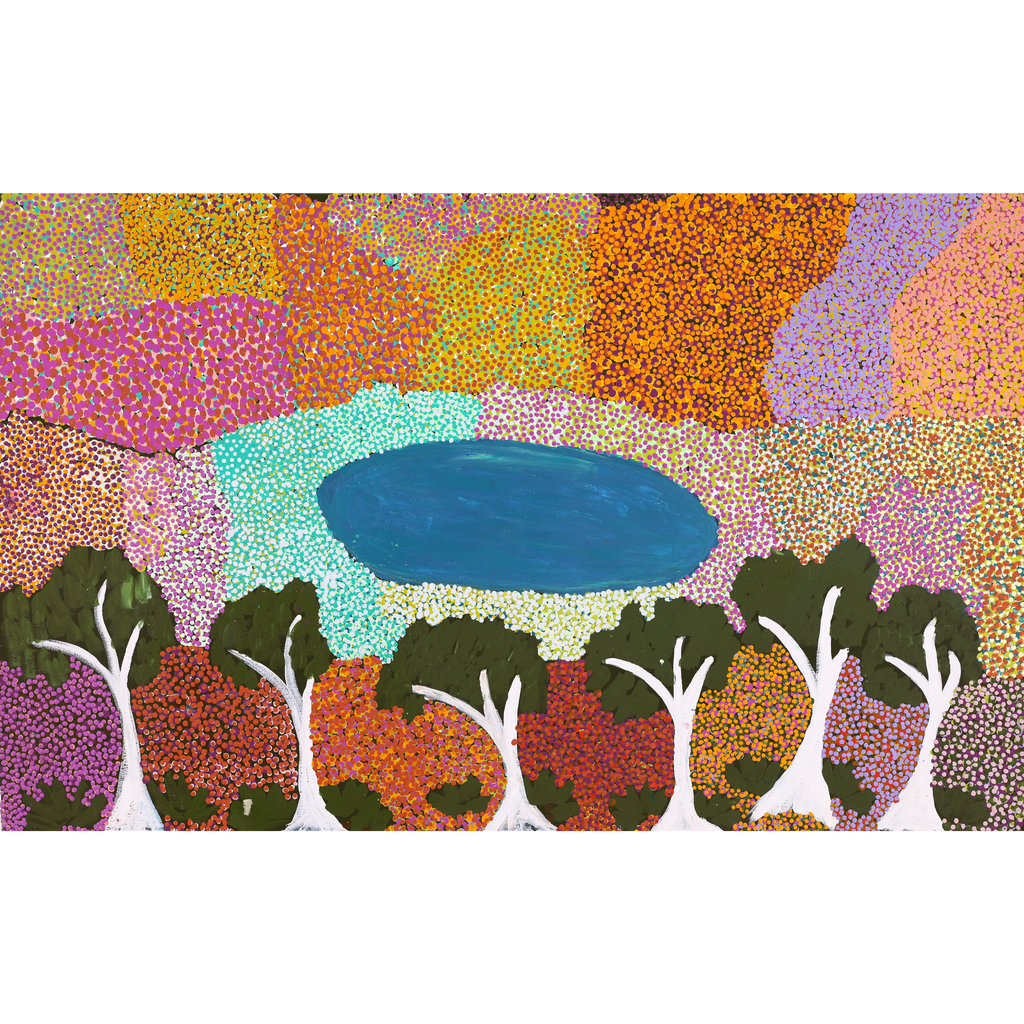 Aboriginal Artwork by Thelma Dundan Ngarga Judson, Percival Lakes, 122x76cm