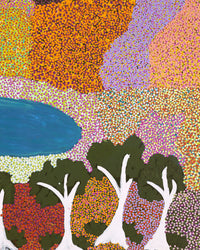 Aboriginal Artwork by Thelma Dundan Ngarga Judson, Percival Lakes, 122x76cm