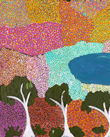 Aboriginal Artwork by Thelma Dundan Ngarga Judson, Percival Lakes, 122x76cm