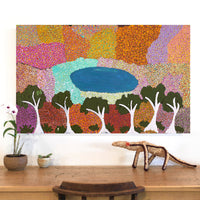 Aboriginal Artwork by Thelma Dundan Ngarga Judson, Percival Lakes, 122x76cm