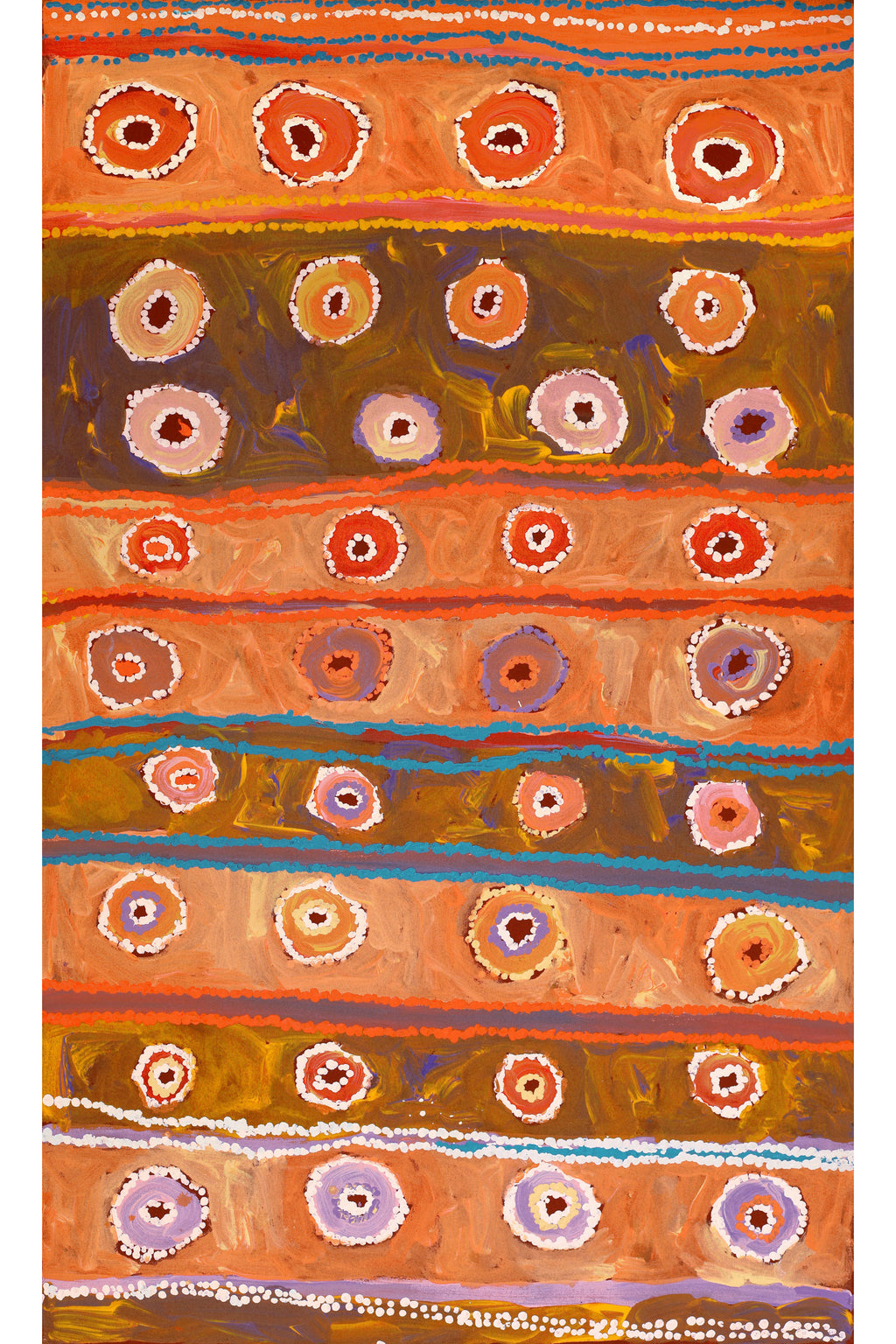 Aboriginal Artwork by Yamangara Thomas Murray, Kampurarpa - Bush Tomatoes, 101x61cm