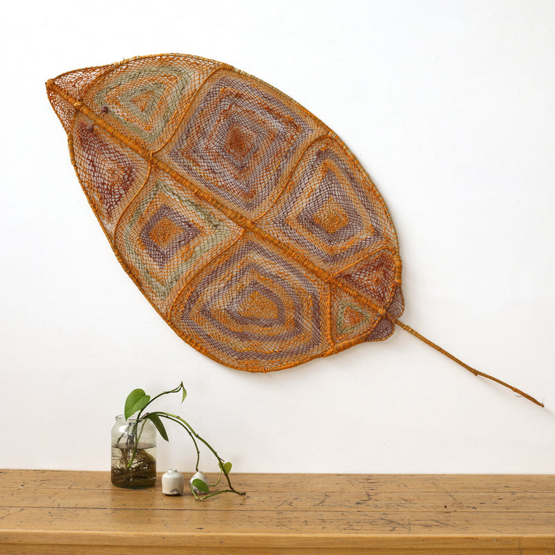 Aboriginal Artwork by Thomasina Dennis, Nawarlah - Brown River Stingray, 162x70cm